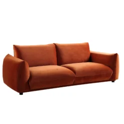 Gianni Three Seater Sofa, Rust Velvet -Best Furniture Shop BOSF 9678 RUST VEL 3ST WB2