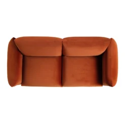 Gianni Three Seater Sofa, Rust Velvet -Best Furniture Shop BOSF 9678 RUST VEL 3ST WB4