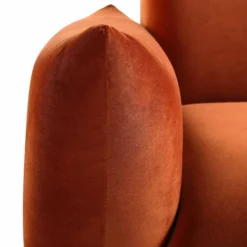 Gianni Three Seater Sofa, Rust Velvet -Best Furniture Shop BOSF 9678 RUST VEL 3ST detail2