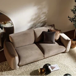 Gianni Three Seater Sofa, Mink Velvet 16 Gianni Three Seater Sofa, Mink Velvet -Best Furniture Shop BOSF 9678 TAUPE VEL 3ST scene2