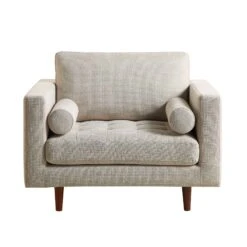 Henrietta Armchair, Beige Woven Fabric 17 Henrietta Armchair, Beige Woven Fabric -Best Furniture Shop BOSF 9680 BEIGE WOV 1ST WB2