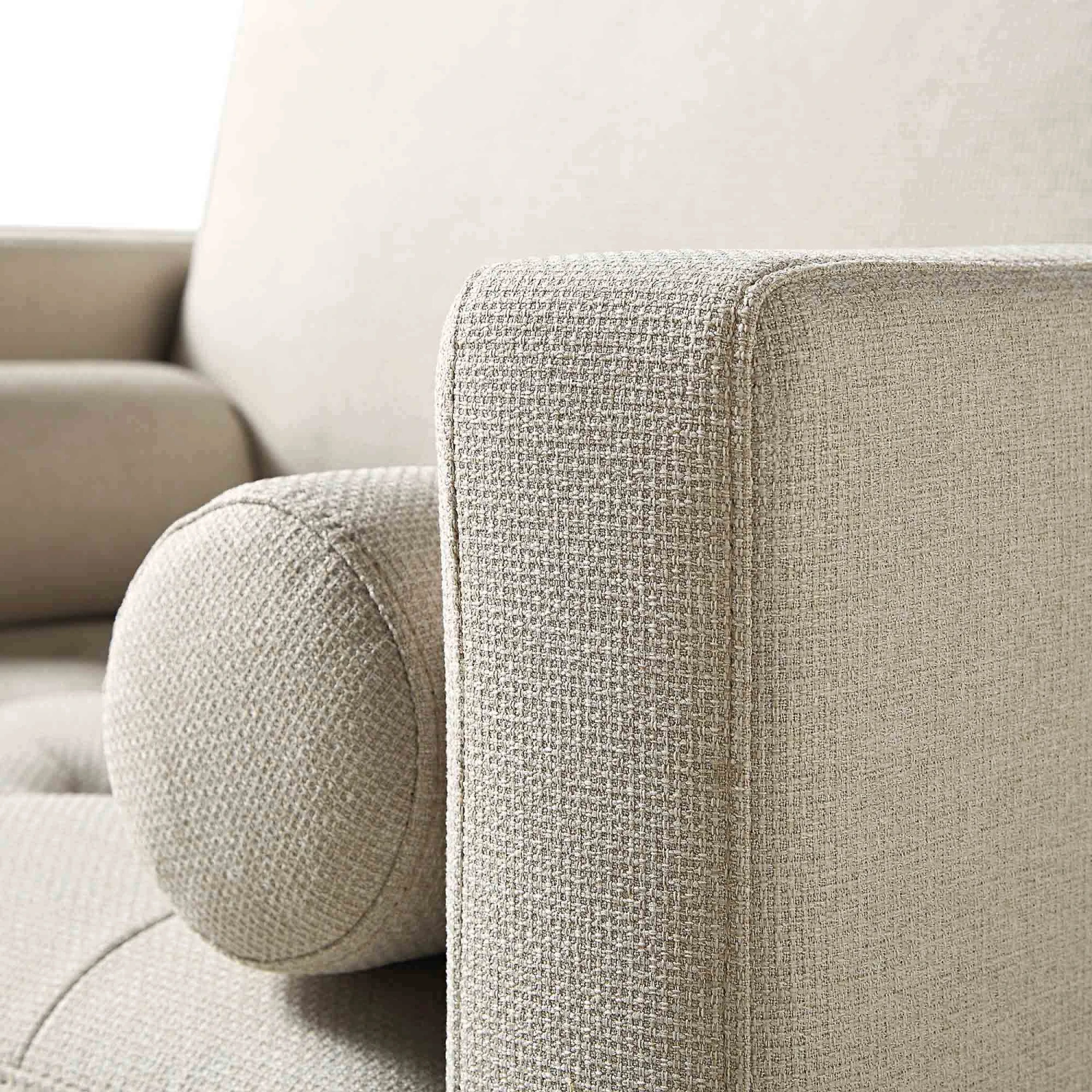 Henrietta Armchair, Beige Woven Fabric 10 Henrietta Armchair, Beige Woven Fabric - Image 10