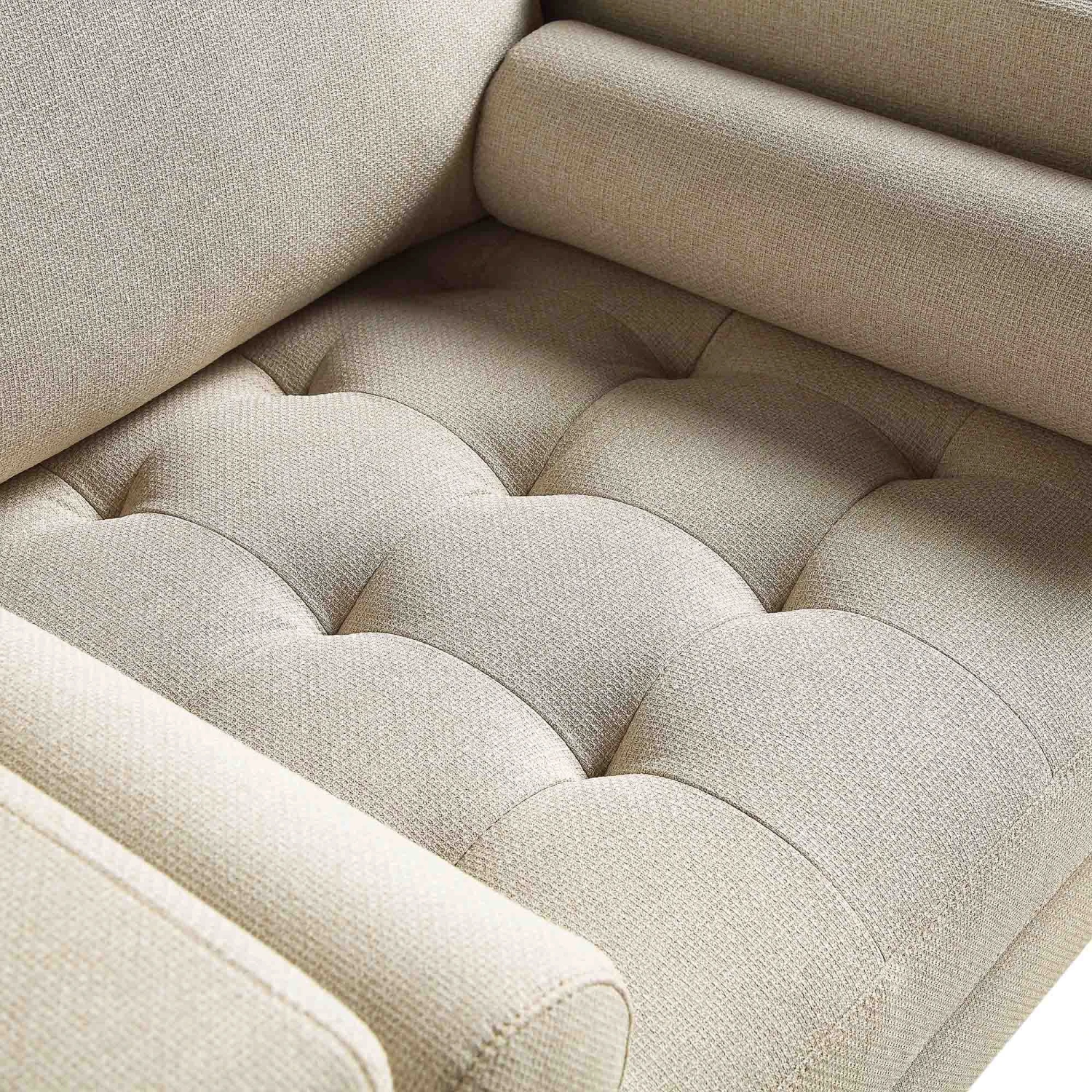 Henrietta Armchair, Beige Woven Fabric 11 Henrietta Armchair, Beige Woven Fabric - Image 11