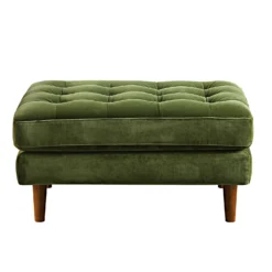 Henrietta Ottoman, Moss Green Velvet -Best Furniture Shop BOSF 9680 FERN VEL STOOL WB2