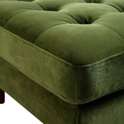 Henrietta Ottoman, Moss Green Velvet -Best Furniture Shop BOSF 9680 FERN VEL STOOL detail1