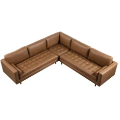 Henrietta 5+Seater Corner Sofa, Tan Faux Suede 20 Henrietta 5+Seater Corner Sofa, Tan Faux Suede -Best Furniture Shop BOSF 9680 TAN FXLT CORNER SET WB1