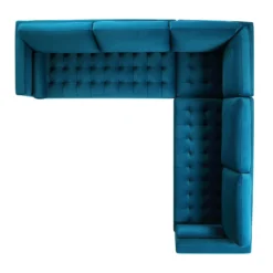 Henrietta 5+Seater Corner Sofa, Teal Velvet 17 Henrietta 5+Seater Corner Sofa, Teal Velvet -Best Furniture Shop BOSF 9680 TEAL VELCORNER WB3