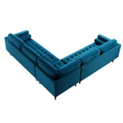 Henrietta 5+Seater Corner Sofa, Teal Velvet 19 Henrietta 5+Seater Corner Sofa, Teal Velvet -Best Furniture Shop BOSF 9680 TEAL VELCORNER WB5