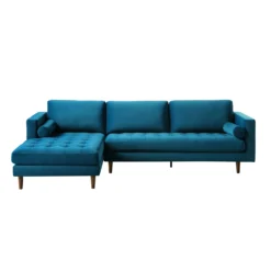 Henrietta Grand 4-Seater LHF Chaise End Sofa, Teal Velvet 15 Henrietta Grand 4-Seater LHF Chaise End Sofa, Teal Velvet -Best Furniture Shop BOSF 9680 TEAL VELLHF WB1