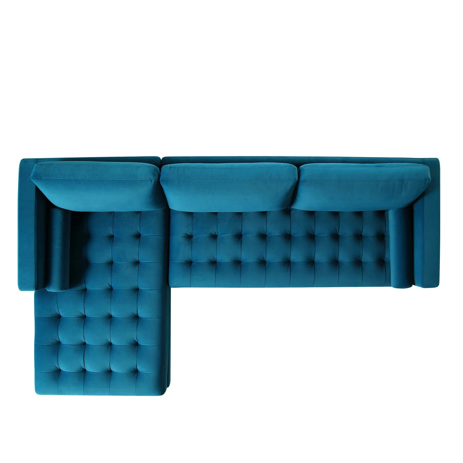 Henrietta Grand 4-Seater LHF Chaise End Sofa, Teal Velvet 6 Henrietta Grand 4-Seater LHF Chaise End Sofa, Teal Velvet - Image 6