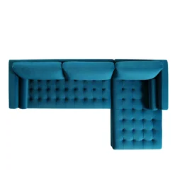 Henrietta Grand 4-Seater RHF Chaise End Sofa, Teal Velvet -Best Furniture Shop BOSF 9680 TEAL VELRHF WB3