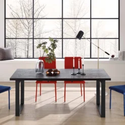 BERN 6-8 Seater Dark Oak Extending Dining Table With Metal Legs -Best Furniture Shop BSD 002 WALNUT scene1 11e8f48f 287b 449d 9615 3cc42952598b