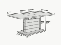 Hayne High Gloss White Extending Dining Table 6 To 8 Seater -Best Furniture Shop BSD 019 17ff9458 627b 4a3c 8701 d597dc2e2e76