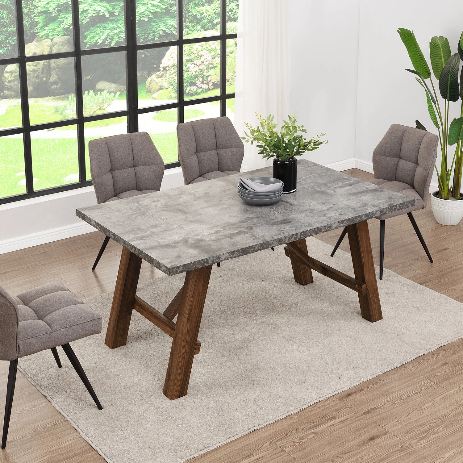 Lambeth Concrete Effect 150cm Dining Table 5 Lambeth Concrete Effect 150cm Dining Table - Image 5