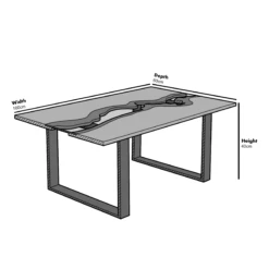 Kelonwa River Effect Solid Oak And Inset Glass Coffee Table -Best Furniture Shop BSD 031 Grey