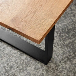 Kelonwa River Effect Solid Oak And Inset Glass Coffee Table -Best Furniture Shop BSD 031 detail2