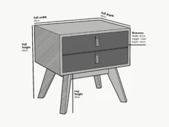 Tallis Two Tone Bedside Table With 2 Drawers 12 Tallis Two Tone Bedside Table With 2 Drawers -Best Furniture Shop BSD 034 Grey