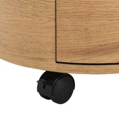 DOLIO Drum Chest Bedside Table, Barrel Side Table With Drawers Oak 2 Drawer -Best Furniture Shop BSD 049 OAK Detail3 60f25120 bfb9 4589 92c0 48399028afdb