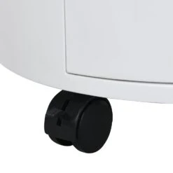 DOLIO Drum Chest Bedside Table, Barrel Side Table With Drawers High Gloss White 2 Drawer -Best Furniture Shop BSD 049 WHITE Detail1