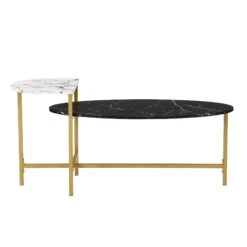 Sarina Black & White Marble Effect Oval Coffee Table 14 Sarina Black & White Marble Effect Oval Coffee Table -Best Furniture Shop BSD 057 3