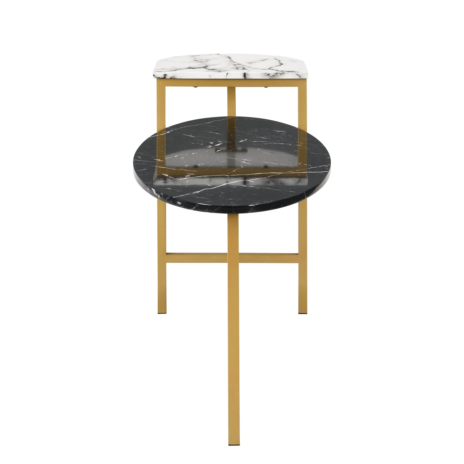 Sarina Black & White Marble Effect Oval Coffee Table 6 Sarina Black & White Marble Effect Oval Coffee Table - Image 6