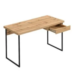 Vaxjo 1 Drawer Oak Effect Desk With Cable Management Storage -Best Furniture Shop BSD 063 4