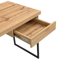 Vaxjo 1 Drawer Oak Effect Desk With Cable Management Storage -Best Furniture Shop BSD 063 detail1