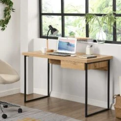 Vaxjo 1 Drawer Oak Effect Desk With Cable Management Storage