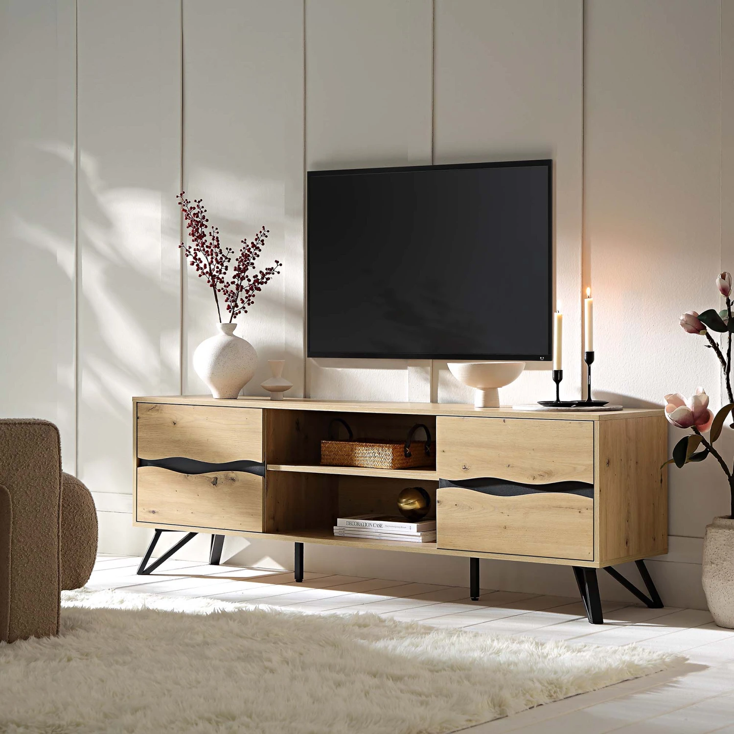 Weston Oak Effect Wide TV Unit 1 Weston Oak Effect Wide TV Unit