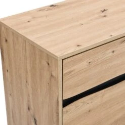 Weston Oak Effect 3 Door 3 Drawer Large Sideboard -Best Furniture Shop BSD 077 OAK detail1