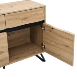 Weston Oak Effect 3 Door 3 Drawer Large Sideboard -Best Furniture Shop BSD 077 OAK detail2