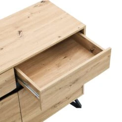 Weston Oak Effect 3 Door 3 Drawer Large Sideboard -Best Furniture Shop BSD 077 OAK detail3