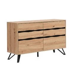 Weston Oak Effect 6 Drawer Chest Of Drawers -Best Furniture Shop BSD 080 OAK 1