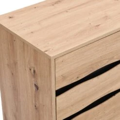 Weston Oak Effect 6 Drawer Chest Of Drawers -Best Furniture Shop BSD 080 OAK detail1
