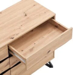 Weston Oak Effect 6 Drawer Chest Of Drawers -Best Furniture Shop BSD 080 OAK detail2