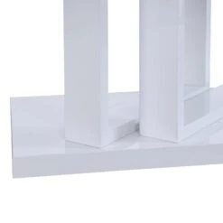 Lucent White High Gloss And Glass Top Coffee Table -Best Furniture Shop BSD 083 WHITE detail2