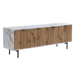 Aspen Oak And Marble Effect 150cm Wide TV Unit -Best Furniture Shop BSD 084 product