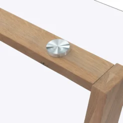 Lugano 160cm Rectangular Glass Top Solid Oak Legs Dining Table 16 Lugano 160cm Rectangular Glass Top Solid Oak Legs Dining Table -Best Furniture Shop BSD 088 detail2