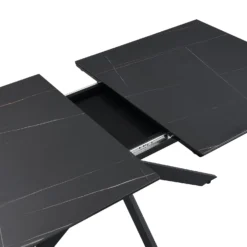 Varden Black Ceramic Extending Dining Table -Best Furniture Shop BSD 094 BLACK detail1