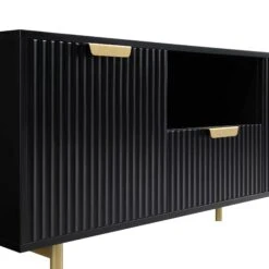 Richmond Ridged 120cm Wide TV Media Unit, Matte Black 20 Richmond Ridged 120cm Wide TV Media Unit, Matte Black -Best Furniture Shop BSD 106 BLACK detail1
