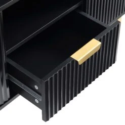 Richmond Ridged 120cm Wide TV Media Unit, Matte Black 22 Richmond Ridged 120cm Wide TV Media Unit, Matte Black -Best Furniture Shop BSD 106 BLACK detail2