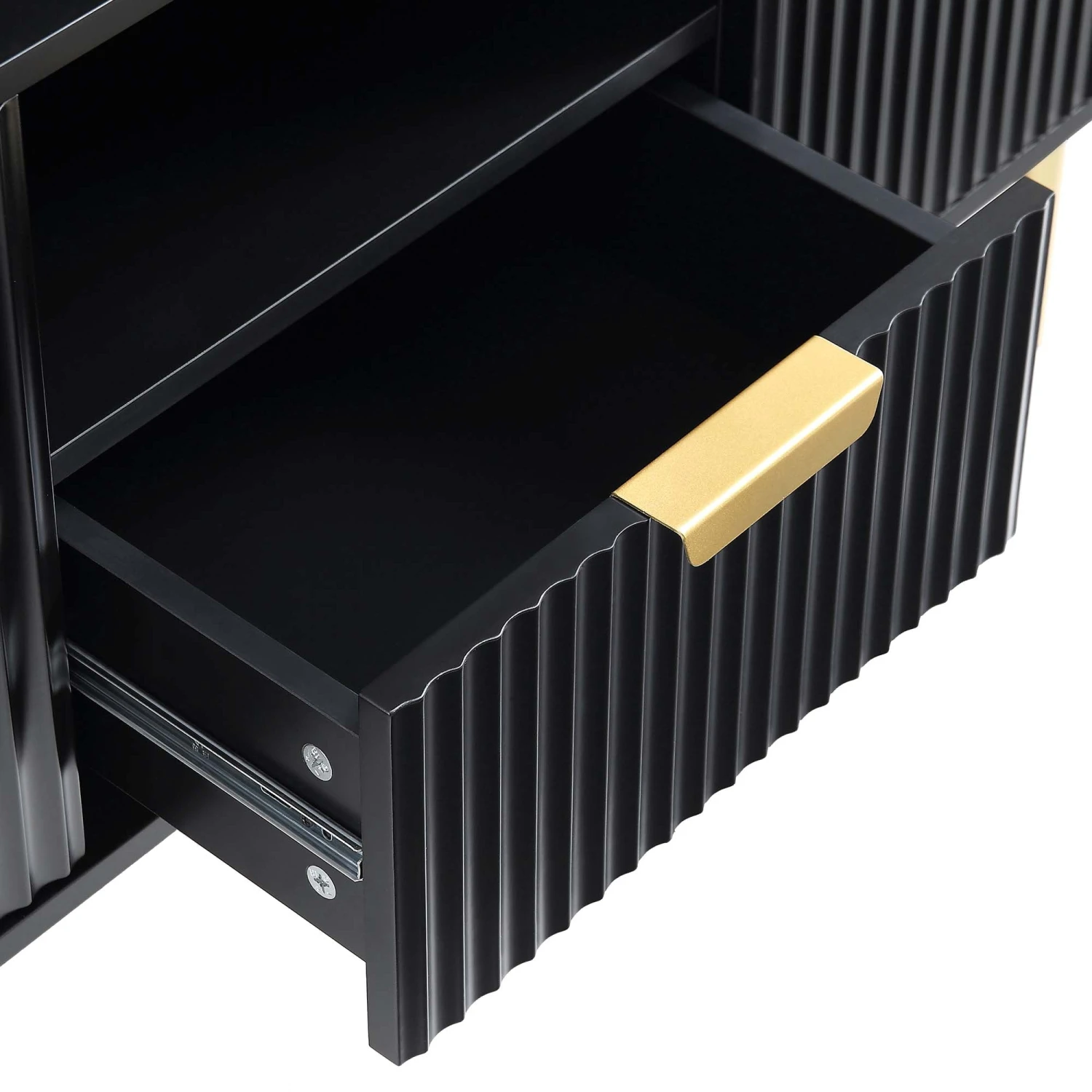 Richmond Ridged 120cm Wide TV Media Unit, Matte Black 11 Richmond Ridged 120cm Wide TV Media Unit, Matte Black - Image 11