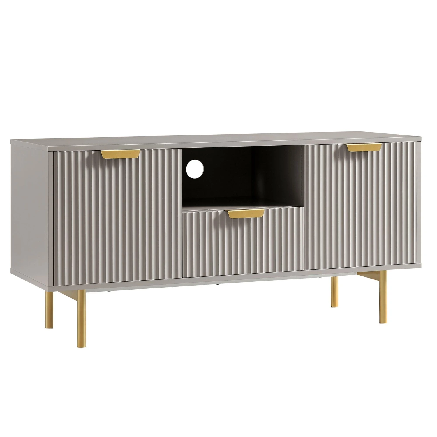 Richmond Ridged 120cm Wide TV Media Unit, Matte Taupe 6 Richmond Ridged 120cm Wide TV Media Unit, Matte Taupe - Image 6