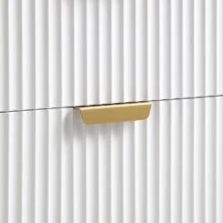 Richmond Ridged Wide Chest Of 6 Drawers, Matte White -Best Furniture Shop BSD 107 WHITE detail3