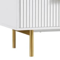 Richmond Ridged Wide Chest Of 6 Drawers, Matte White -Best Furniture Shop BSD 107 WHITE detail4