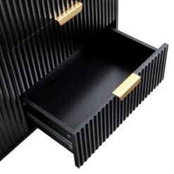 Richmond Ridged Large Sideboard, Matte Black -Best Furniture Shop BSD 108 BLACK detail3