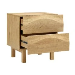 Moriko 2 Drawer Bedside Table -Best Furniture Shop BSD 113 OAK WB3