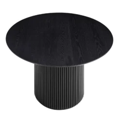 Maru Round Oak Pedestal Dining Table, Black 13 Maru Round Oak Pedestal Dining Table, Black -Best Furniture Shop BSD 134 BLACK WB1