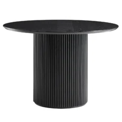 Maru Round Oak Pedestal Dining Table, Black 12 Maru Round Oak Pedestal Dining Table, Black -Best Furniture Shop BSD 134 BLACK WB2