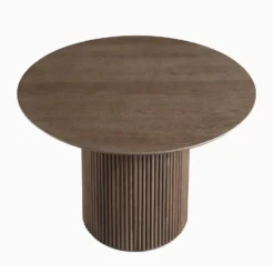 Maru Round Oak Pedestal Dining Table, Silver Oak -Best Furniture Shop BSD 134 SILK WB2